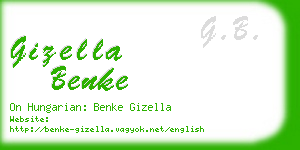 gizella benke business card